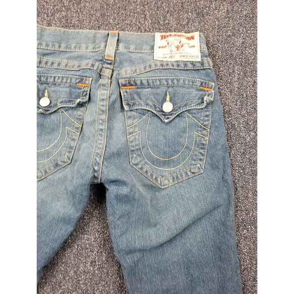 VTG True Religion Jeans Men 31x29 Blue Y2k Joey Flared Bottoms Hipster Grunge - Picture 15 of 16